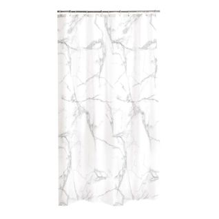 Rideau De Douche Imprimé "effet Marbre" 180x200cm Blanc