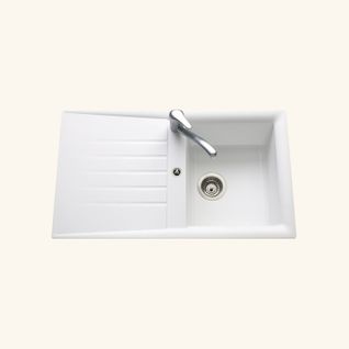 Évier Résine Blanc Ewi Emeraude 1 Bac 1 Égouttoir