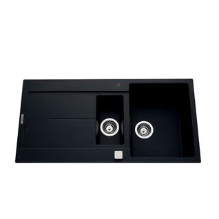 Évier Granit Noir Luisina Tam Tam 1 Bac Et Demi - 1 Égouttoir