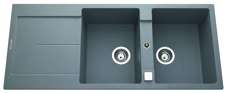 Evier granit 2 bacs TAM TAM 116 x 50 cm gris