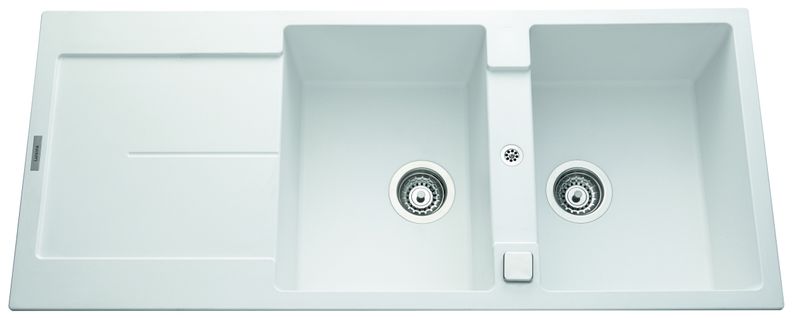 Evier granit 2 bacs TAM TAM 116 x 50 cm blanc