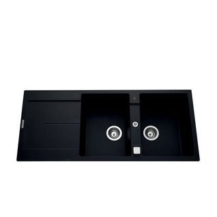 Evier granit 2 bacs TAM TAM 116 x 50 cm noir