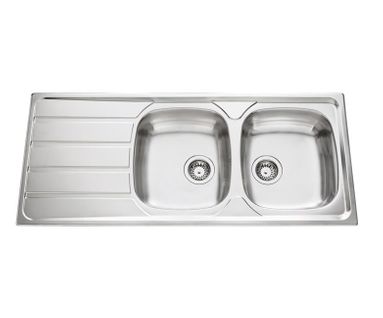 Evier inox 2 bacs ROCK 116 x 50 cm inox lisse