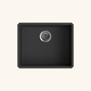 Évier Sous-plan Granit Full Noir Luisina Paquita 1 Bac 536x436