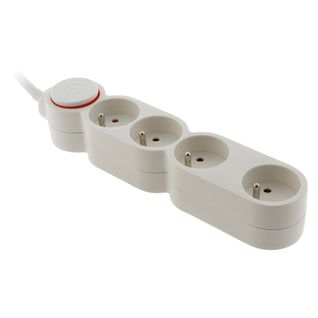 Bloc Home 4 Prises 16a 2p+t Câble 1,5m - Blanc - Zenitech