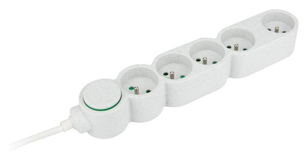 Bloc Multiprise Écoresponsable 5 Prises 2p+t Home Green - Blanc - Zenitech