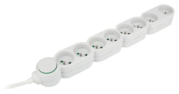 Bloc Multiprise Home Green 8 Prises 2p+t - Blanc - Zenitech