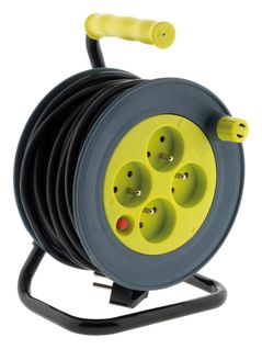 Enrouleur Ménager 4x2p+t - 15m 3g1mm² - Jaune - Zenitech