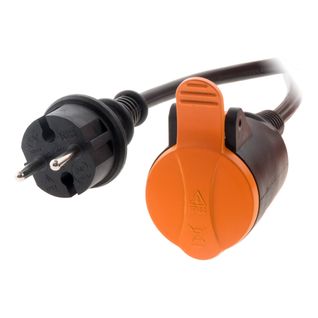 Rallonge Étanche 2p H05vv-f 2x1,5mm² 10m Avec Clip De Fixation - Orange - Zenitech