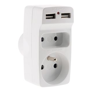 Multiprise Biplite 2p 6a + 2p+t 16a + Chargeur USB - Zenitech