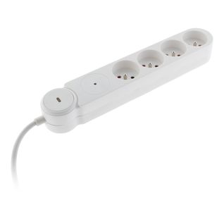 Multiprise Parafoudre Iota 4x16a + Interrupteur - Blanc - Zenitech