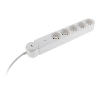 Multiprise Parafoudre Iota 5x16a + Interrupteur - Blanc - Zenitech
