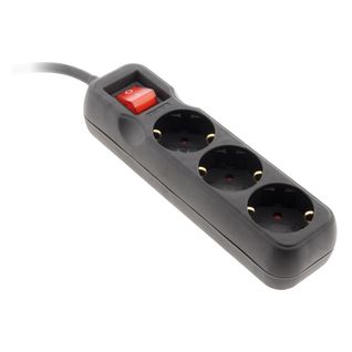 Multiprise Schuko + Interrupteur 3x16a - 1,4m - Noir - Zenitech