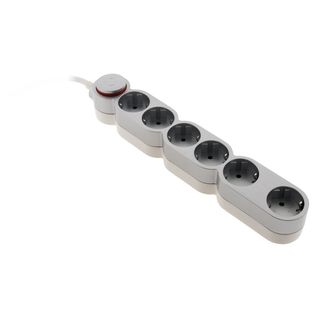 Multiprise + Interrupteur 6 Prises Schuko 16a - Gris - Zenitech