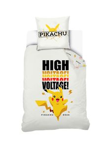 Housse De Couette Pokemon Pikachu High Voltage 140x200 Cm - 100% Coton