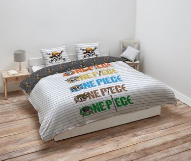 Housse De Couette Logo Marinière 2 Personnes - 100% Coton