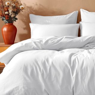 Parure Housse De Couette 200x200 Cm Avec 2 Taies Rectangle 65x65 Cm En Coton Studio