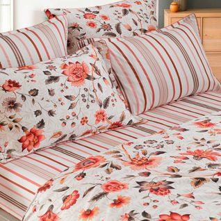 Parure Housse De Couette Satin + 2 Taies 65x65 Cm  240x220 Cm Incandescence