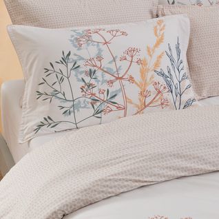 Parure Housse De Couette Percale De Coton Avec 2 Taies 50x70 Cm  200x200 Cm Marguerite
