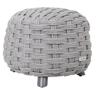 Pouf De Jardin Tressé Rond Obbae - Graphite
