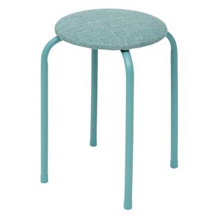 Tabouret D'appoint En Métal Et Tissu Chiné Flexy - Vert Céladon