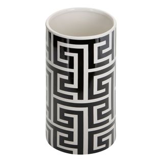 Vase Reso 12x12x26cm Noir Et Blanc