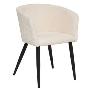 Fauteuil Repas Tissu Chenille Ivoire Marlo Atmosphera