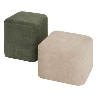 Lot de 2 poufs DOKI Gris - vert