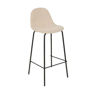 Tabouret De Bar Vladi Tissu Beige Bouclette Atmosphera