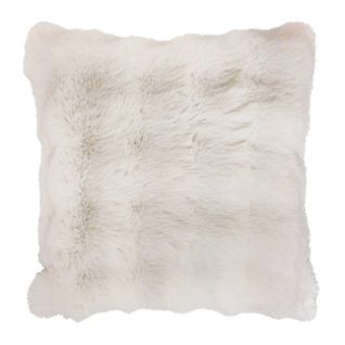 Coussin Imitation Fourrure 3d "zephy" 45x45cm Blanc