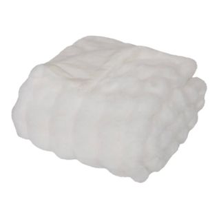 Plaid XL Imitation Fourrure 3d "zephy" 180x230cm Blanc