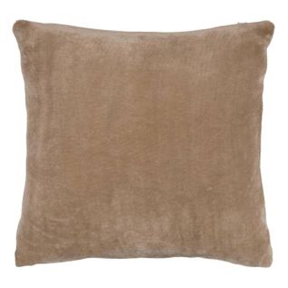 Coussin En Flanelle Uni "ollis" 38x38cm Beige Lin