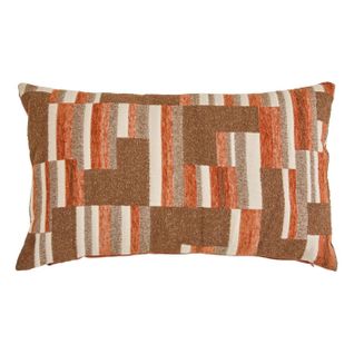 Coussin Déco En Jacquard Chenillé "calix" 30x50cm Ambre