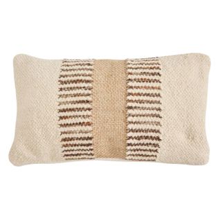 Coussin Déco Effet Jute "striscia" 30x50cm Ivoire