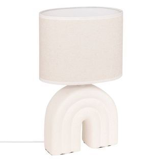 Lampe à Poser Champignon Secteur Gabin Blanc H32cm
