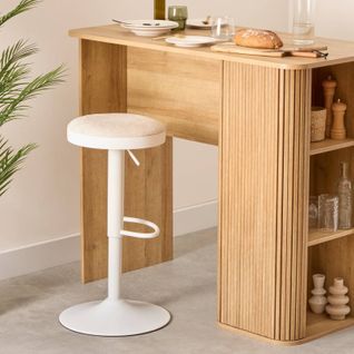 Tabouret De Bar Ilsa Ajustable Blanc Et Ivoire