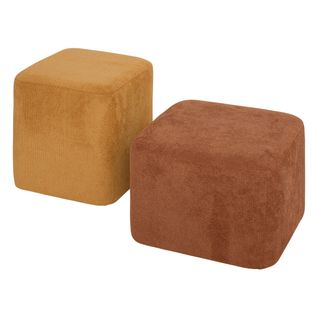Lot de 2 poufs DOKI Ambre - ocre
