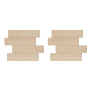 Lot De 2 Stickers Effet Travertin "cary" 30x38cm Beige