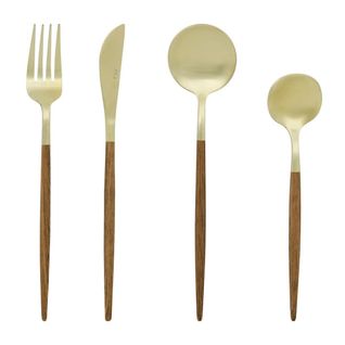 Ménagère 24 Pièces En Inox "ida" 22cm Marron