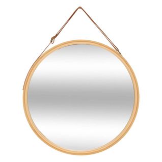 Miroir Mur Cuir Rond Bam D38