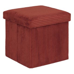 Pouf Pliant Arum Côtelé 38 X 38 Cm Ambre