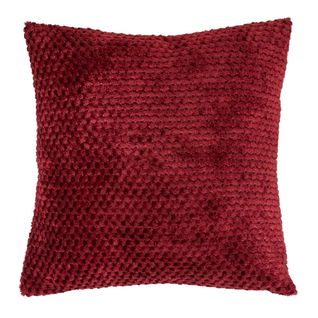 Coussin Jacquard En Flanelle "lyno" 40x40cm Rouge Grenat