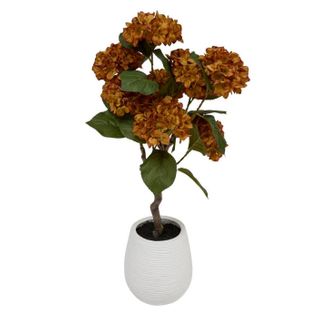 Hortensia Artificielle En Pot "mika" 100cm Ambre