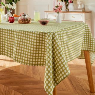 Nappe En Coton Vichy Pour Table Rectangulaire - 150x250 Cm - Vert