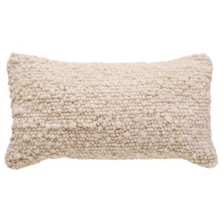 Coussin Déco Effet Laine "volna" 30x50cm Ivoire