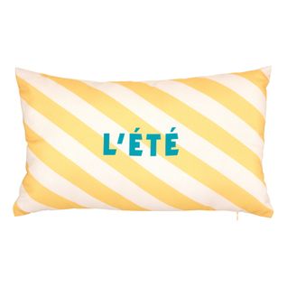 Coussin Extérieur Rayé "l'été" - 30x50 Cm - Jaune