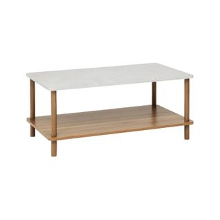 Table Basse Côme 2 Niveaux 90 Cm Effet Travertin 5five