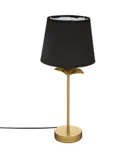 Lampe à Poser En Métal Doré Et Abat-jour Noir H 45.5 Cm