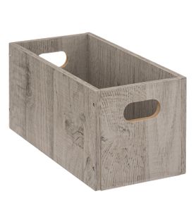 Boîte De Rangement En Bois Gris 15 X 31 X 15 Cm