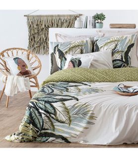 Parure De Lit 2 Personnes 240 X 220 Cm Housse De Couette Avec 2 Taies Imprimé Oceania